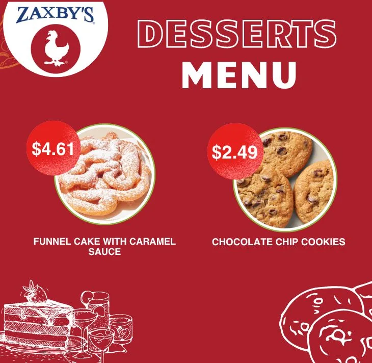 List of Zaxbys Desserts Menu