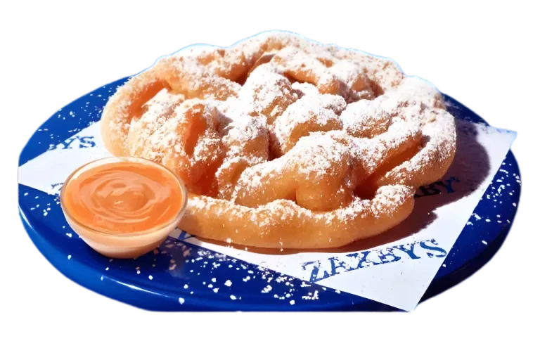 Funnel Cake with Caramel Sauce at Zaxbys